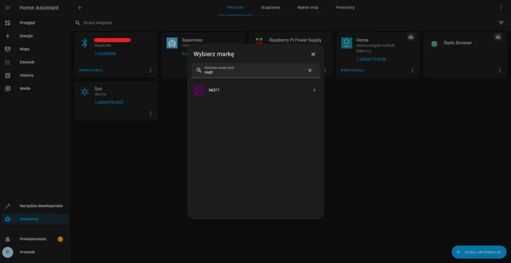 Home Assistant - Dodawanie integracji MQTT