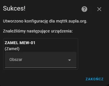 Home Assistant - Wykryte urządzenia SUPLA po MQTT