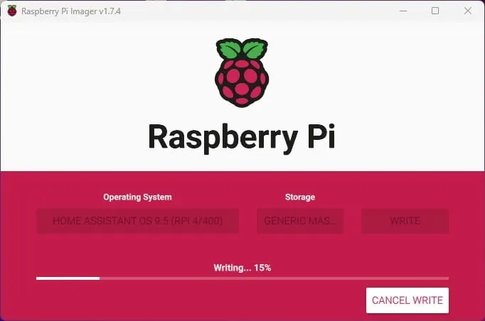 Raspberry Pi Imager - instalacja haos_9.5