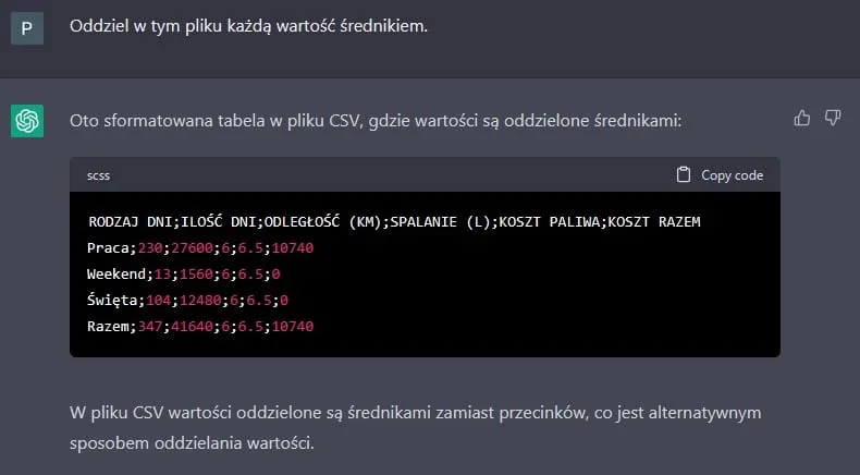 Jak stworzyć i wyeksportować tabelę do Excela? - ChatGPT