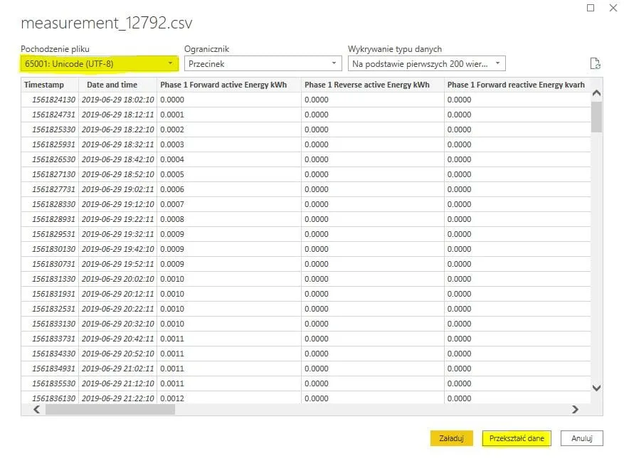 Power BI Desktop - przekształcamy dane pliku CSV