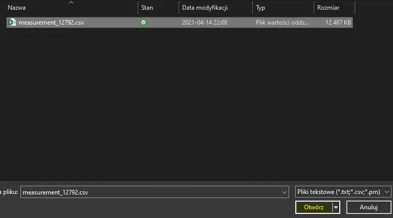 Power BI Desktop - wybieramy plik CSV z dysku