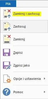 Power Query - zamknij i zastosuj