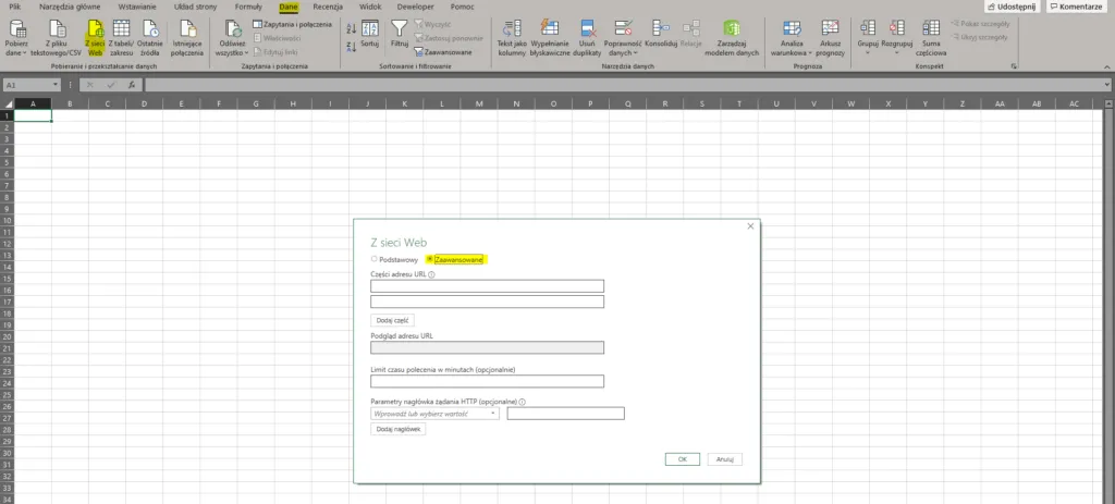 Pobieranie danych z MEW-01 przez API do Excel