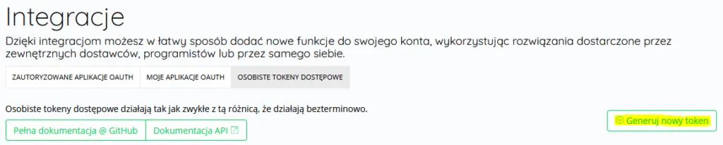 Tworzenie nowego tokenu na koncie Supla
