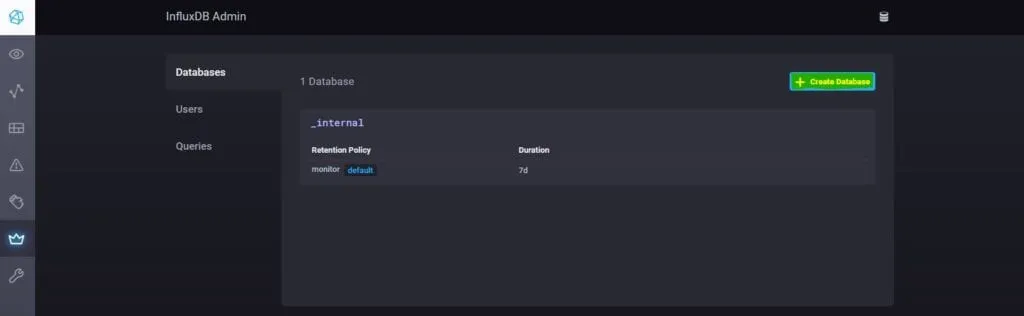 InfluxDB Admin - tworzymy bazę danych