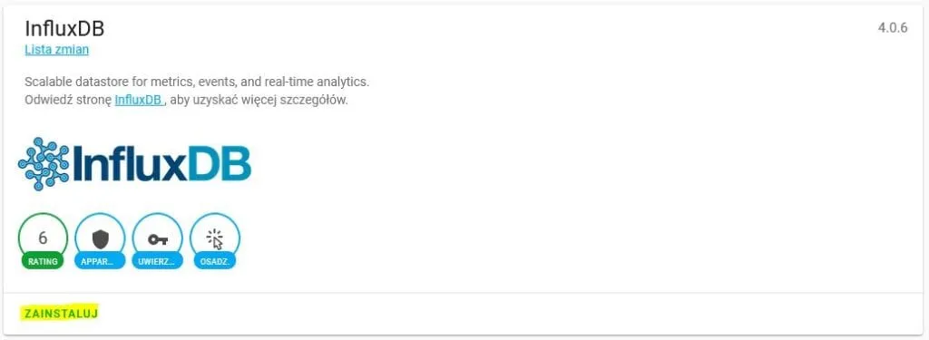 Instalacja InfluxDB w Home Assistant