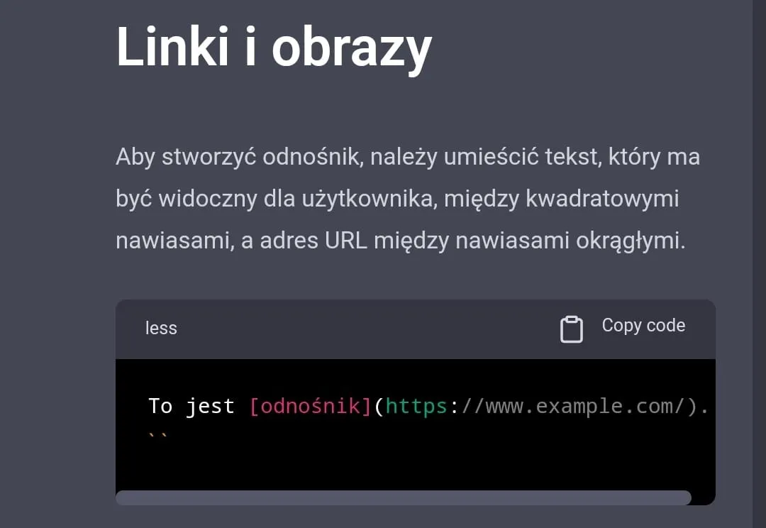 ChatGPT - Tworzenie linków i obrazów w Markdown
