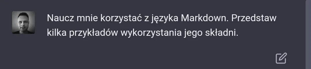 Markdown - pytanie do ChatGPT