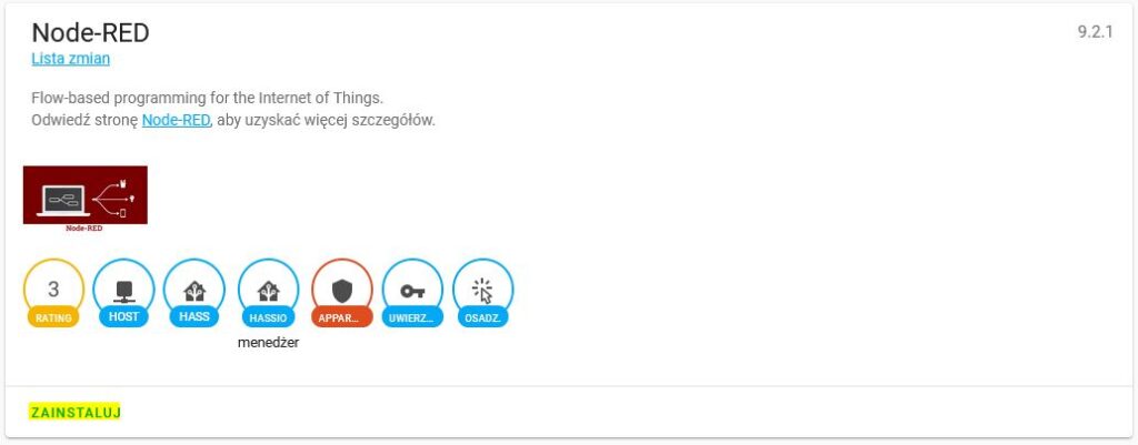 Instalacja Node-RED w Home Assistant