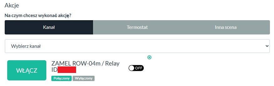 Wykonywanie akcji na kanale odbiornika w Supla Scripts